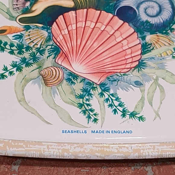 Vintage seashells metal tip tray Elite mini tray Made in England - Picture 3 of 8